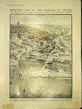 Original Old Antique Print Boulogne Harbour France London Human Curzon 1913