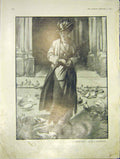 Old Antique Print Charity Wilmshurst Lady Pigeons Theatre Headmaster 1913 20th