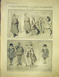 Original Old Antique Print Reed Sketches House Commons Teith Theatre Lords 1913