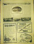 Original Old Antique Print Rudge Wolseley Zenith Dennis Dunlop Peugeot 1913