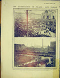 Original Old Antique Print Poland Warsaw Romanoff Russian Cathedral 1913 20th