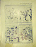Old Antique Print Descent Man Sketches Eskimo Theatre Aviator Pigmy 1913 20th