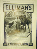 Original Old Antique Print Elliman'S Advert Embrocation Horse Cow Lady 1913 20th