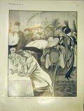 Original Old Antique Print Fashions Sketch Millinery Monte Carlo Baumer 1913