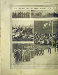 Original Old Antique Print Aldershot Royal King Troops Airmen Aeroplane 1913