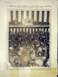 Original Old Antique Print Japanese Mass Meeting Anti-Alien Law Japan 1913 20th