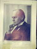 Original Old Antique Print Galsworthy Portrait Study Hoppe 1913 20th Century