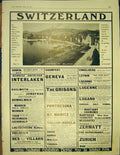 Original Old Antique Print Advert Switzerland Travel Holiday 1913 20th Century