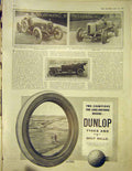 Original Old Antique Print Advert Dunlop Tyres Sunbeam Argyll Robinsons 1913