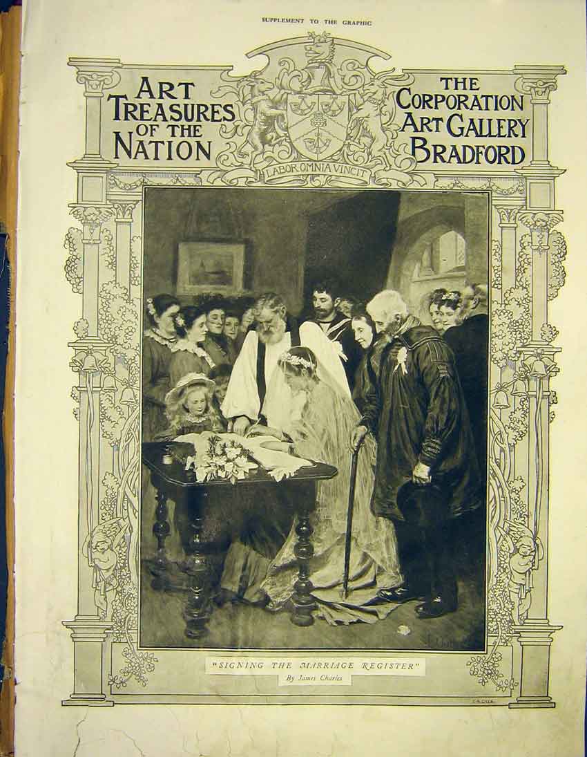 Original Old Antique Print Art Paintings Bradford Hacker Knight Symonds 1913