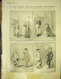 Original Old Antique Print Human Chrysalis Butterfly Sketches Uniforms Reed 1913