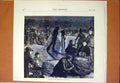Original Old Antique Print Skating Serpentine Torchlight London 1870 Victorian