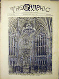 Original Old Antique Print Central Hall Houses Parliament London 1870 Victorian