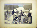 Original Old Antique Print Skating Versailles Three Mile Front War 1870 19th