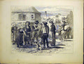 Original Old Antique Print Pontaven Brittany Armstice News 1870 19th