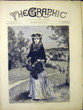 Original Old Antique Print Dolly Varden Lady Portrait 1870 19th
