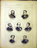 Original Old Antique Print Portrait Members House Commons 1870 19th
