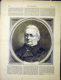 Original Old Antique Print Portrait Thiers Politician 1870 19th