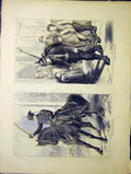 Original Old Antique Print German Paris Durand Troops Siers 1870 19th