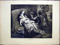 Original Old Antique Print Shipwrecked Jerichau Exhibition Fine Art 1870 19th