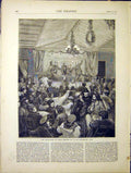 Original Old Antique Print Revolution Paris Red Republican Club France 1870 19th