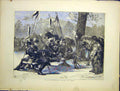 Original Old Antique Print Uhlan Paris Troops Horses 1870 19th Century