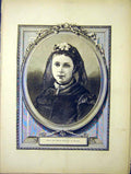 Original Old Antique Print Portrait Hrh Crown Princess Prussia 1870 Victorian