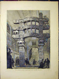 Original Old Antique Print International Exhibition Picture Gallery 1870 19th