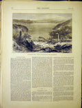 Original Old Antique Print Australian Meat Curing Factory Broadwater 1870 19th