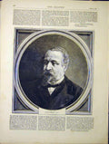 Original Old Antique Print Napoleon 1871 Portrait 1870 Fine Art 19th