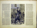 Original Old Antique Print Streets Paris France Shutters Commune 1870 Victorian