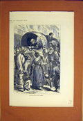 Original Old Antique Print Milk Sellers Street People Selling 1870 Victorian