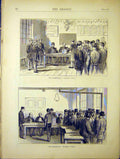 Original Old Antique Print Plebiscitum Siers Voting Civilians 1870 Victorian