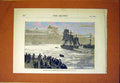 Original Old Antique Print Boulogne Harbour French Ironclad Port 1870 Victorian
