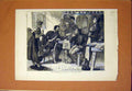 Original Old Antique Print Return Guard Story Tale Sketch 1870 19th