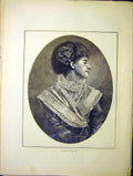 Original Old Antique Print Aristocrat Lady Portrait L'Aristotcrate Fine Art 1870