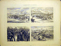 Old Antique Print Steeplechasing Aldershot Course Horses Water Jump 1870 19th
