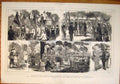 Original Old Antique Print American Centennial Celebration Philadelphia 1876