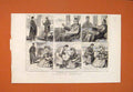 Original Old Antique Print Brilliant Adventure Diamonds Sketches 1876 Victorian