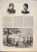 Original Old Antique Print Portrait Turkish Ministers Pasha Bey Constantinople
