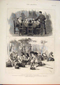 Original Old Antique Print Bulgarian Refugees Servian Parakjin Juvenile 1876