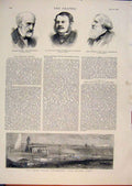 Original Old Antique Print Portrait Lane Lowther Lewis Colne Valley Waterworks