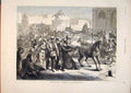 Original Old Antique Print Nevski Prospect St Petersburg Russian Square 1876