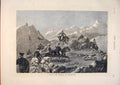 Original Old Antique Print Hounds Gibralatar Hunting Hunt Horses 1876 Victorian