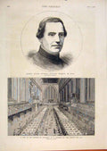 Original Old Antique Print Portrait Cardinal Antonelli Guildhall Lord Mayor 1876