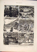 Original Old Antique Print Royal Naval Artillery Volunteers Hms Cherub 1876 19th