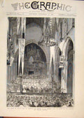 Original Old Antique Print Prince Wales Norwich Norfolk Hospital Cathedral 1876