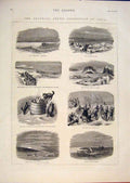 Old Antique Print Austrian Arctic Expedition 1872 Glacier Bear Dgos 1876 19th
