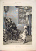 Original Old Antique Print Little Pepita Girl Man Music Carl Mucke Fine Art 1876