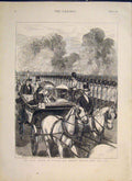 Original Old Antique Print Royal Review Windsor London Majesty Queen 1877 19th